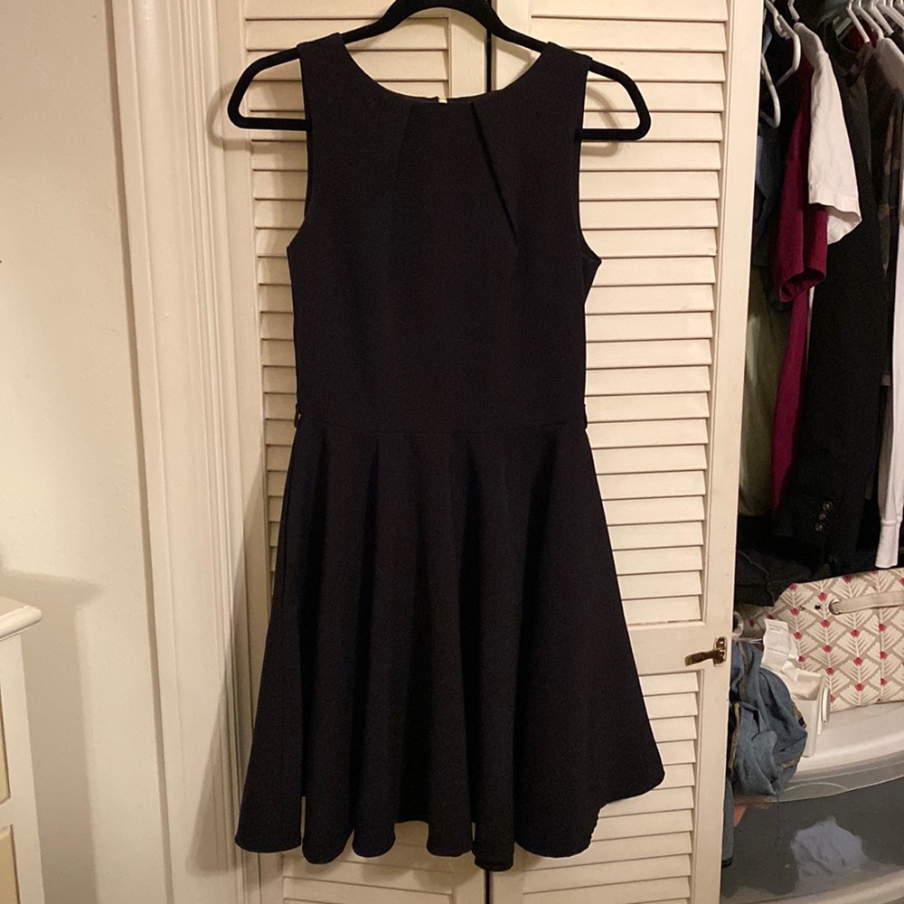 Closet Women’s 4 Dress Mini Black Zip Up Fit and Flare 🖤👗 LBD Small S Sleeveless
